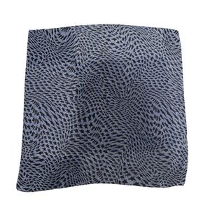 Mugler Parfums Blue Black Star Print Silk Scarf Accessory for Women